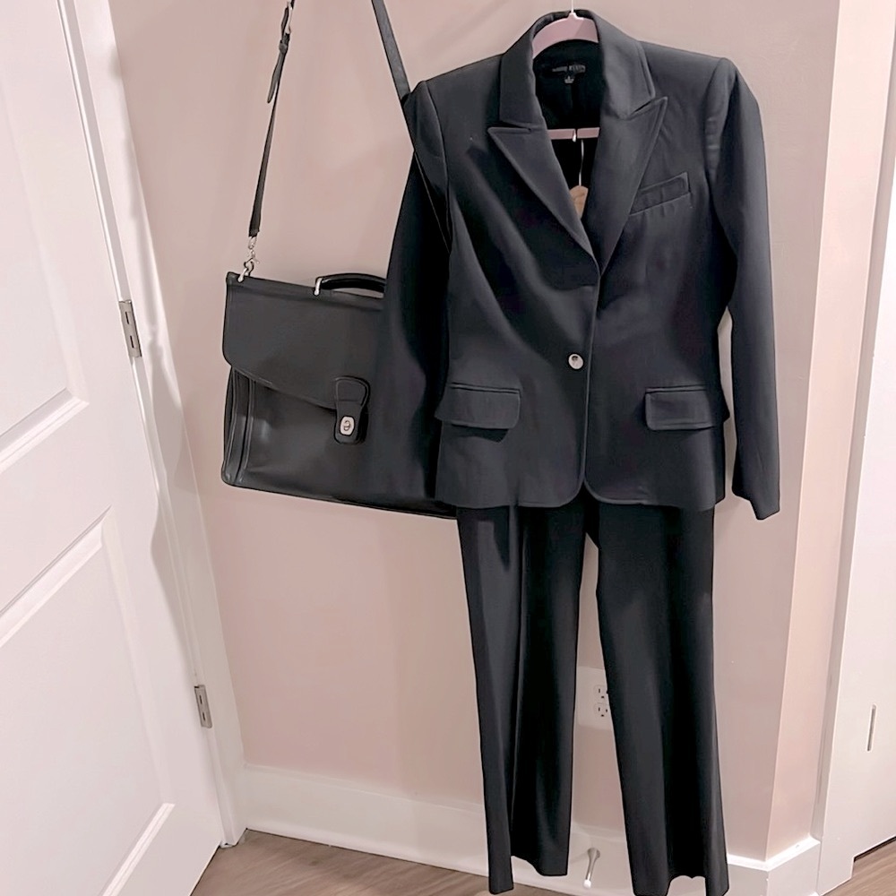 Anne Klein Suit - dark charcoal gray